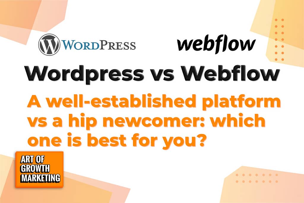 wordpress vs webflow image with logos